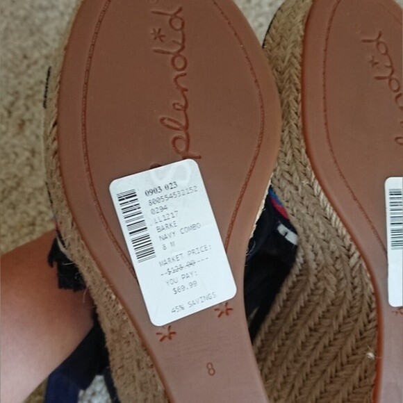 SPLENDID Barke Navy Combo Espadrille Wedges size 8M - Picture 10 of 11
